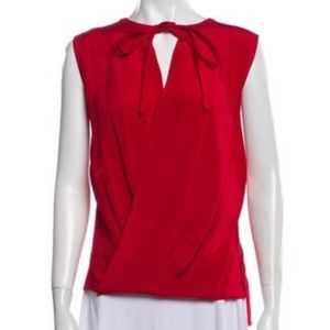 NWT! Derek Lam Red Silk Blouse